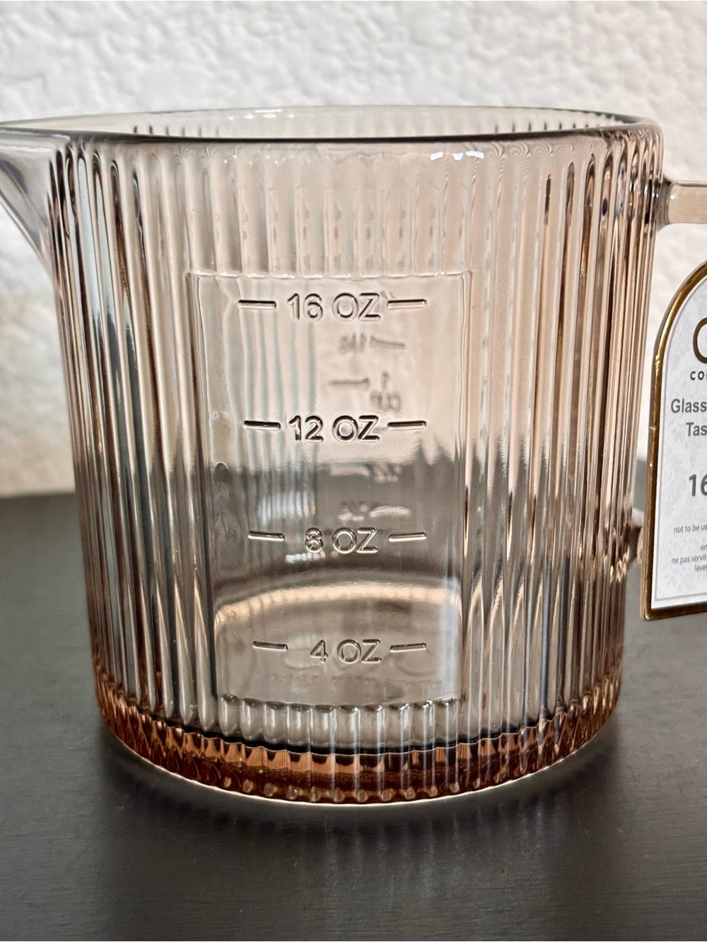 CWC Cook With Color Brown Ribbed Glass Measuring Cup 16oz ~ 2 Cups NEW - Picture 2 of 9